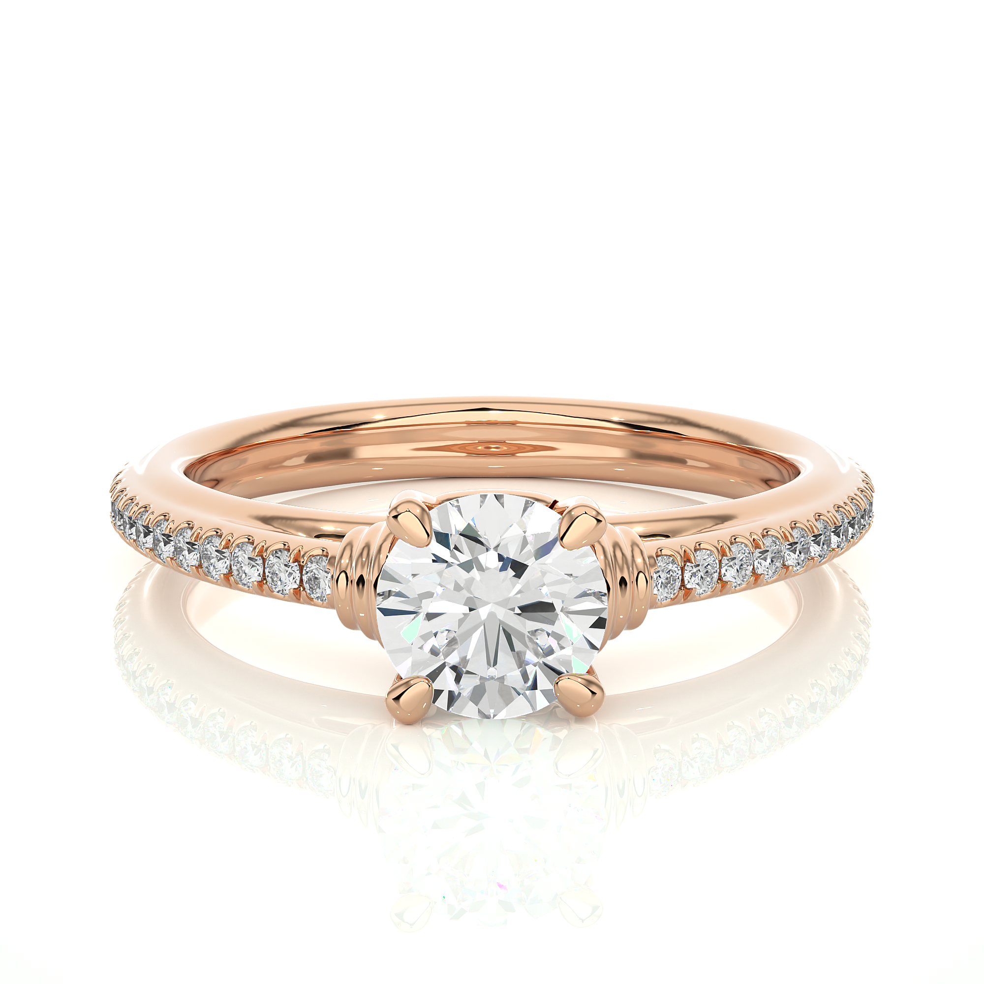 1.26 Carat H Color VS1 Clarity Diamond Studded Natural Diamond Ring.